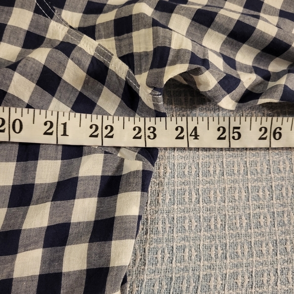 Torrid Navy Blue & White Plaid Buttons Up Blouse - Picture 6 of 12